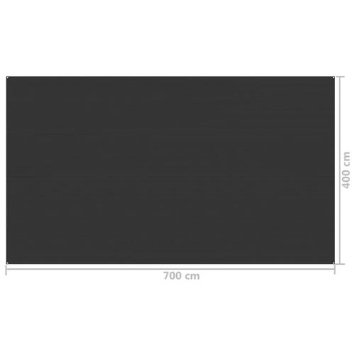 Telttæppe 400x700 cm antracitgrå