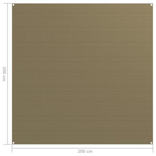 Telttæppe 200x200 cm gråbrun