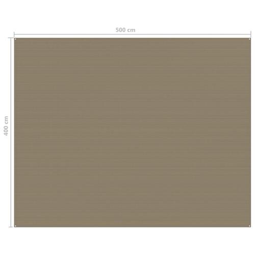 Telttæppe 400x500 cm gråbrun