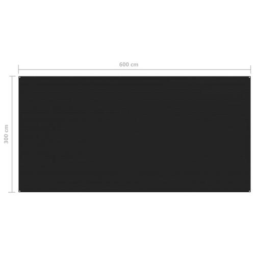 Telttæppe 300x600 cm sort