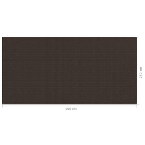 Telttæppe 250x500 cm brun