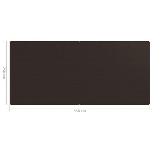 Telttæppe 250x550 cm brun