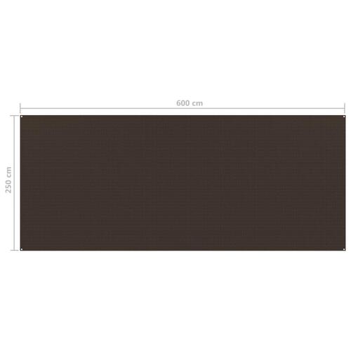 Telttæppe 250x600 cm brun