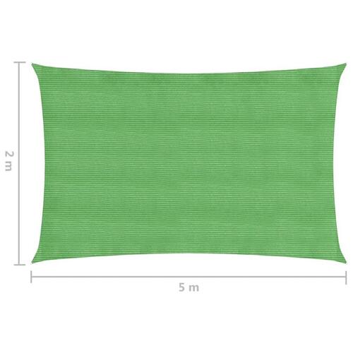 Solsejl 2x5 m 160 g/m² HDPE lysegrøn