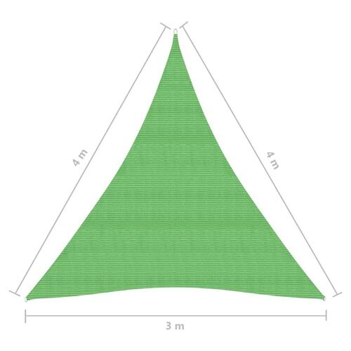 Solsejl 3x4x4 m 160 g/m² HDPE lysegrøn