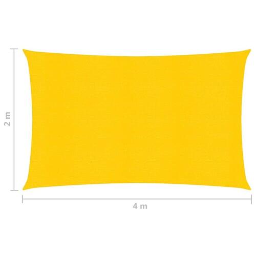 Solsejl 2x4 m 160 g/m² HDPE gul