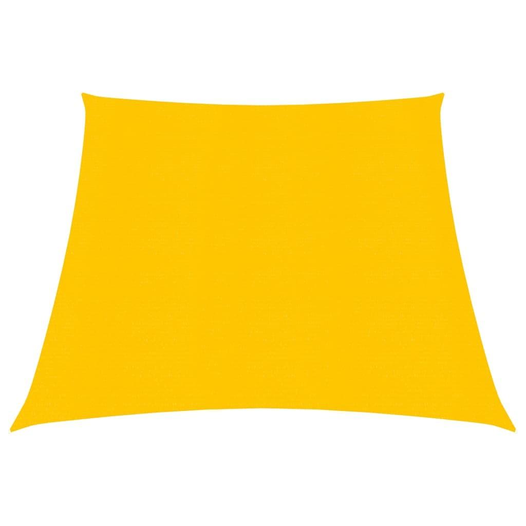 Solsejl 3/4 x 3 m i HDPE - gul, trapez billede
