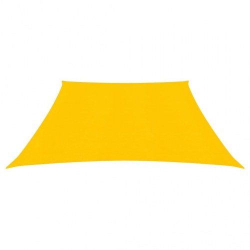 Solsejl 3/4 x 3 m i HDPE - gul, trapez