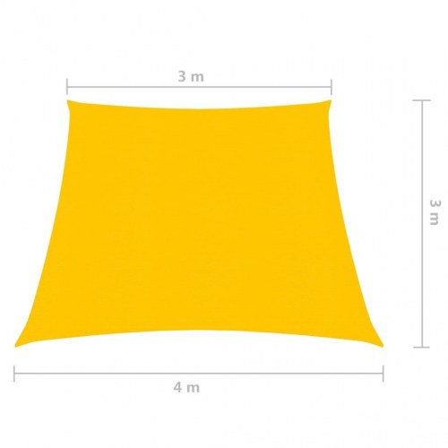 Solsejl 3/4 x 3 m i HDPE - gul, trapez