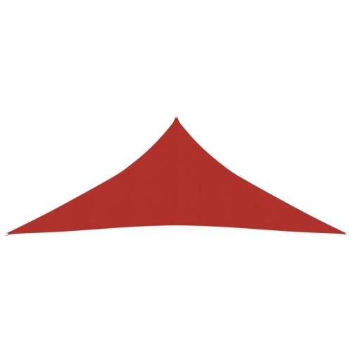Solsejl trekant 4 × 4 × 4 m - HDPE 160 g/m², rød