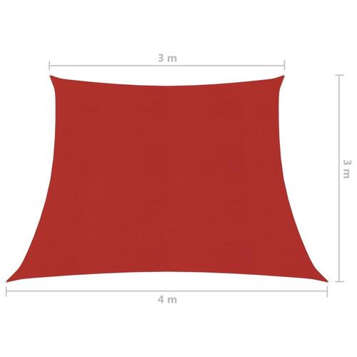 Solsejl 160 g/m² 3/4x3 m HDPE rød