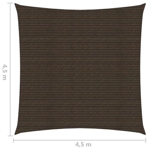 Solsejl 4,5x4,5 m 160 g/m² HDPE brun