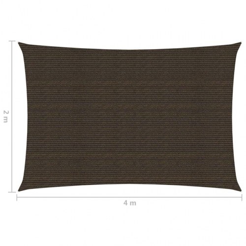 Rektangulært solsejl 2 × 4 m - HDPE 160 g/m², brun