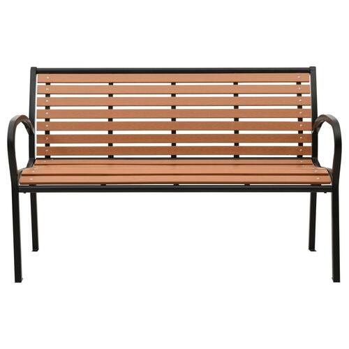 Havebænk 125 cm stål og WPC sort og brun