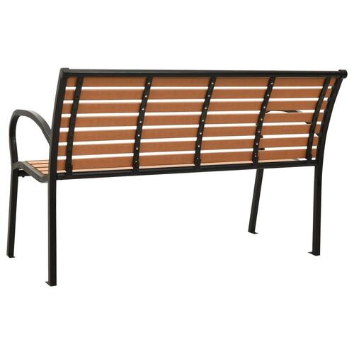 Havebænk 125 cm stål og WPC sort og brun