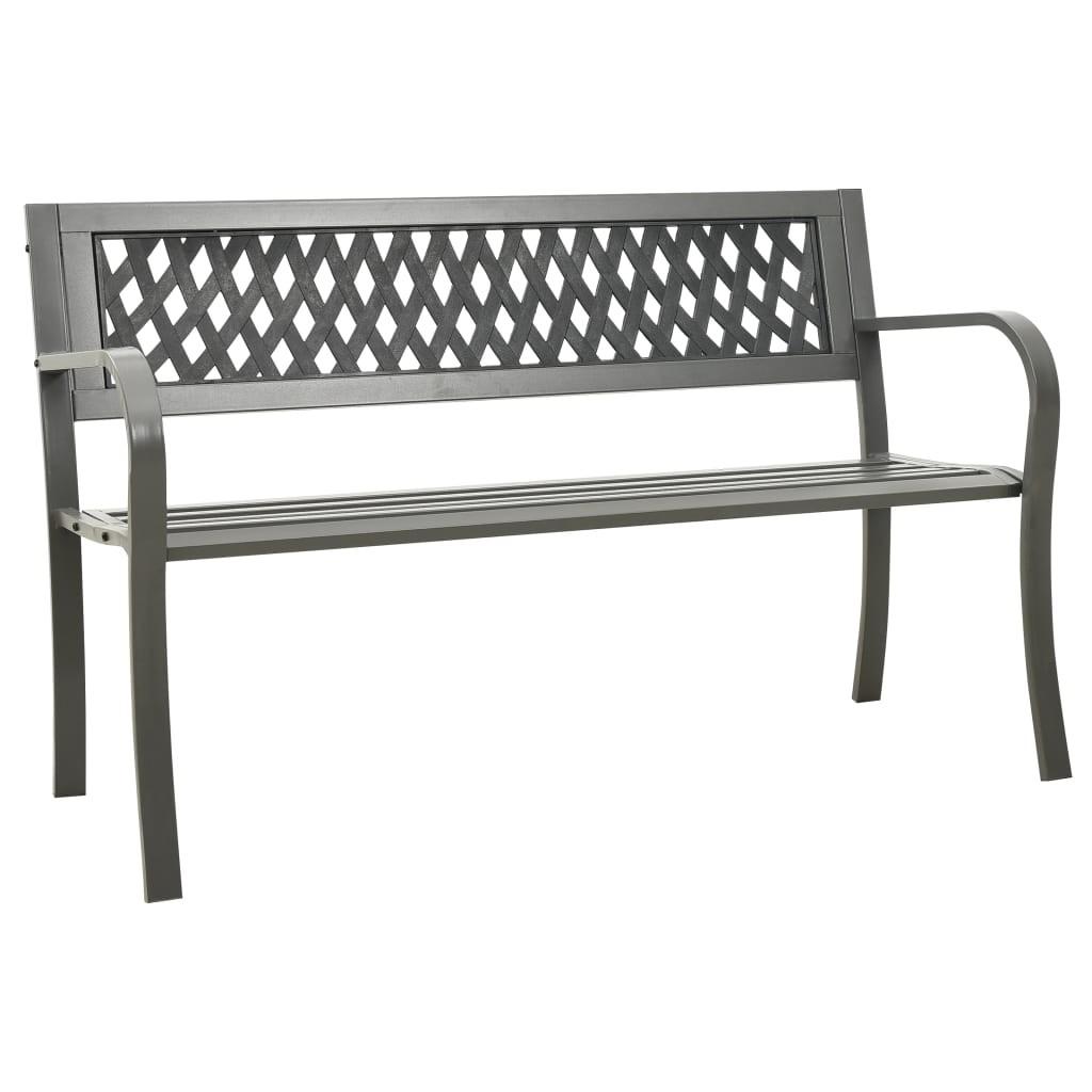 Havebænk 125 cm stål grå