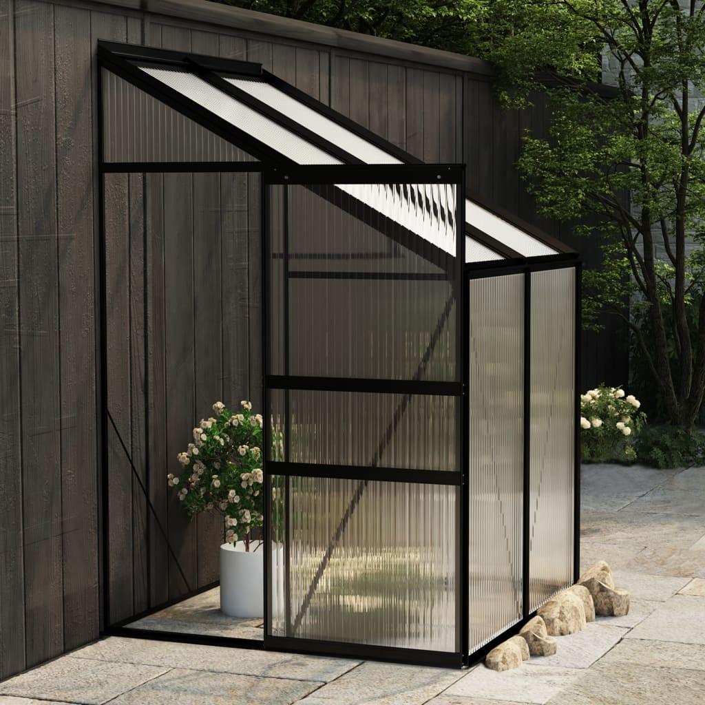 Drivhus 2,59 m³ aluminium antracitgrå