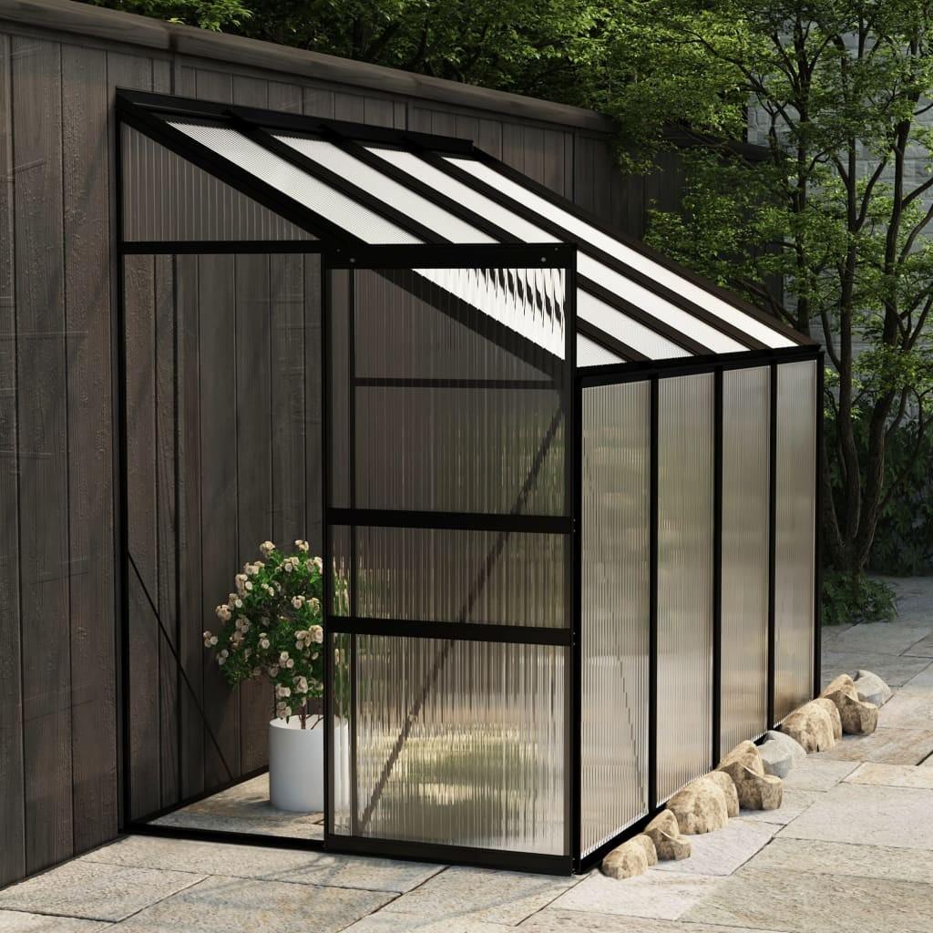 Drivhus 5,02 m³ aluminium antracitgrå