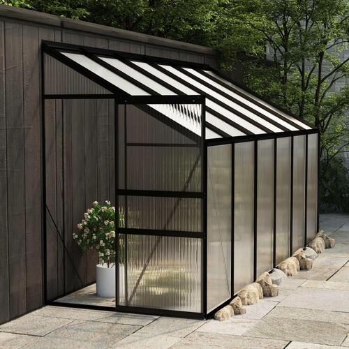 Drivhus 7,44 m³ aluminium antracitgrå