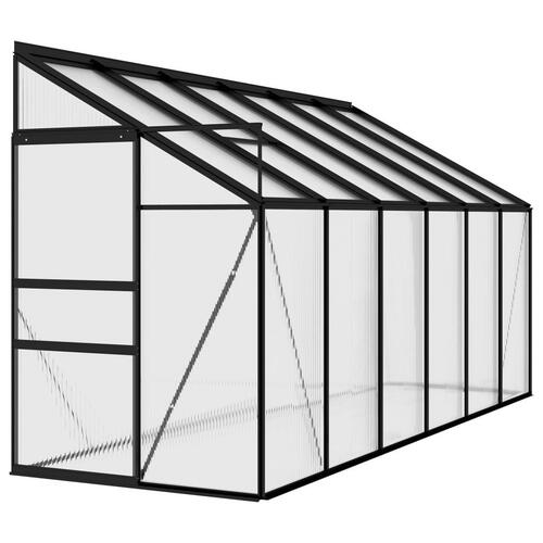 Drivhus 7,44 m³ aluminium antracitgrå