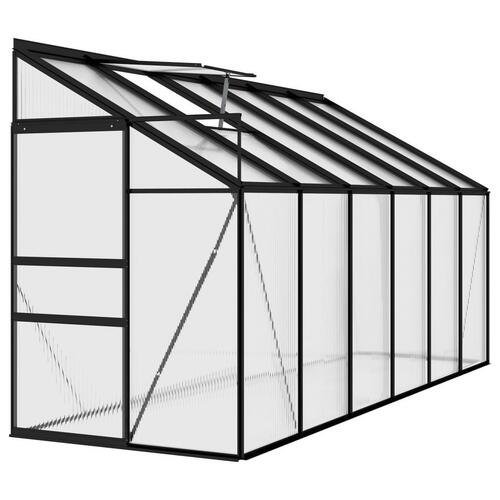 Drivhus 7,44 m³ aluminium antracitgrå