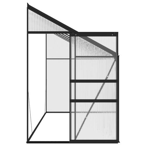 Drivhus 7,44 m³ aluminium antracitgrå