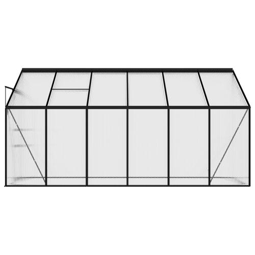 Drivhus 7,44 m³ aluminium antracitgrå