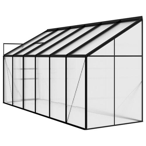 Drivhus 7,44 m³ aluminium antracitgrå