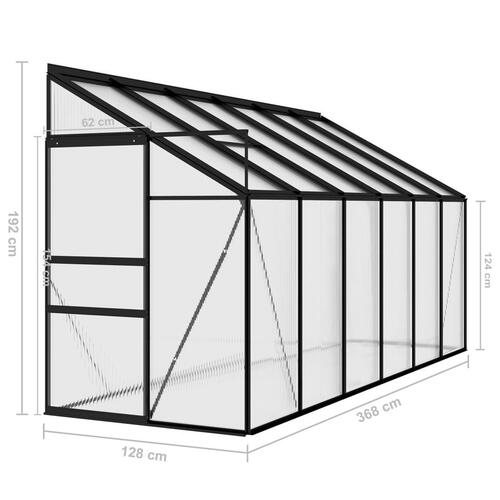 Drivhus 7,44 m³ aluminium antracitgrå
