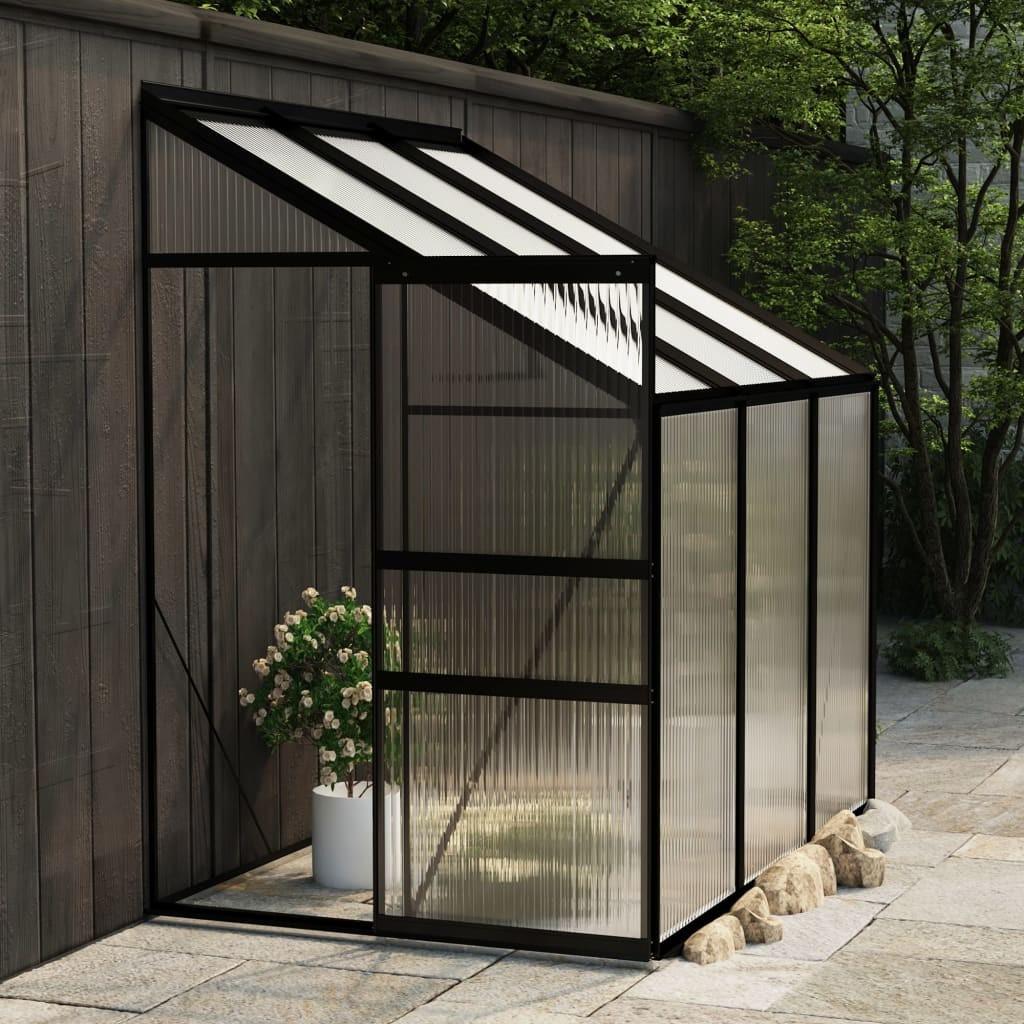 Drivhus 3,97 m³ aluminium antracitgrå
