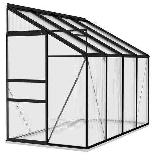 Drivhus 5,24 m³ aluminium antracitgrå
