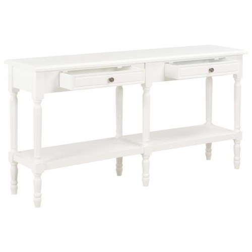 Skænk 150x35x77 cm massivt træ hvid