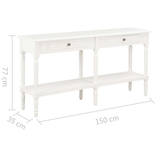 Skænk 150x35x77 cm massivt træ hvid