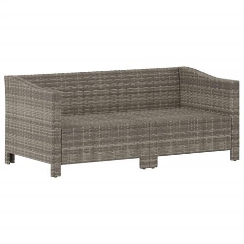 Loungesæt til haven 2 dele med hynder polyrattan grå (OUTLET A)