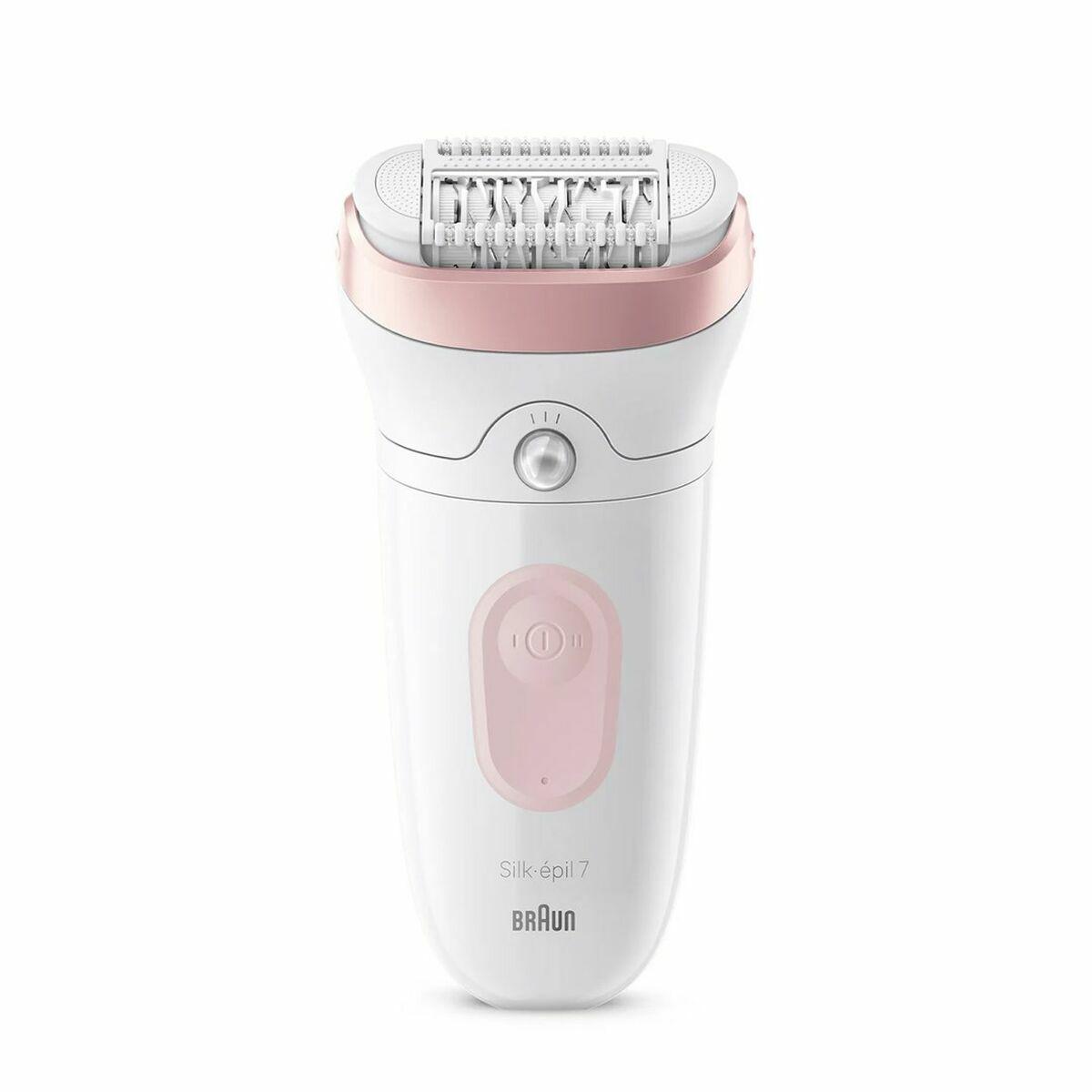 Braun elektrisk epilator - hvid/rosa, trådløs med trimmer billede
