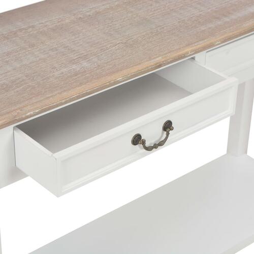 Konsolbord 110 x 35 x 80 cm træ hvid