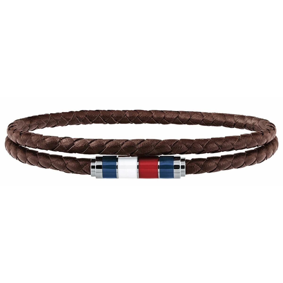 Tommy Hilfiger armbånd til mænd - brun læder, 21 cm