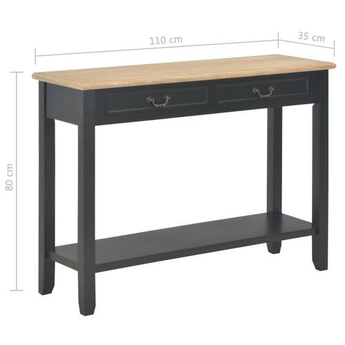 Konsolbord 110 x 35 x 80 cm træ sort