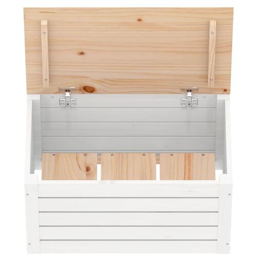 Opbevaringskasse 59,5x36,5x33 cm massivt fyrretræ hvid
