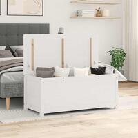Opbevaringskasse 110x50x45,5 cm massivt fyrretræ hvid