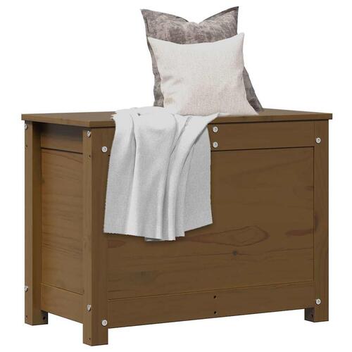 Opbevaringskasse 60x32x45,5 cm massivt fyrretræ gyldenbrun