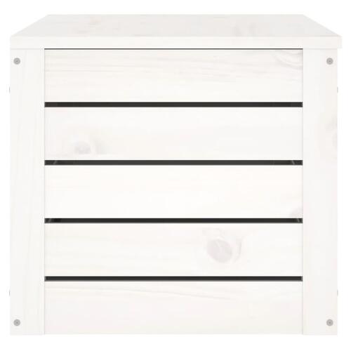 Opbevaringskasse 89x36,5x33 cm massivt fyrretræ hvid