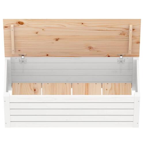 Opbevaringskasse 89x36,5x33 cm massivt fyrretræ hvid