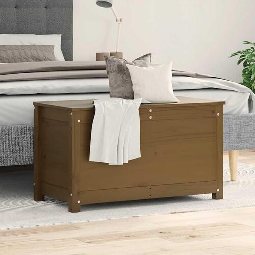 Opbevaringskasse 80x40x45,5 cm massivt fyrretræ gyldenbrun