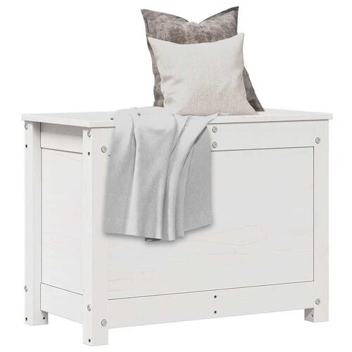 Opbevaringskasse 60x32x45,5 cm massivt fyrretræ hvid