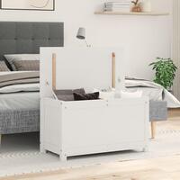 Opbevaringskasse 80x40x45,5 cm massivt fyrretræ hvid
