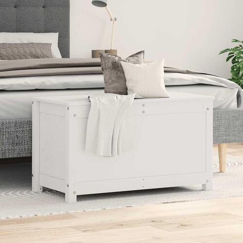 Opbevaringskasse 80x40x45,5 cm massivt fyrretræ hvid