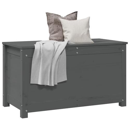 Opbevaringskasse 80x40x45,5 cm massivt fyrretræ grå