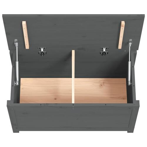 Opbevaringskasse 80x40x45,5 cm massivt fyrretræ grå