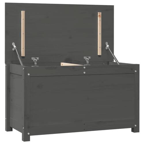 Opbevaringskasse 80x40x45,5 cm massivt fyrretræ grå